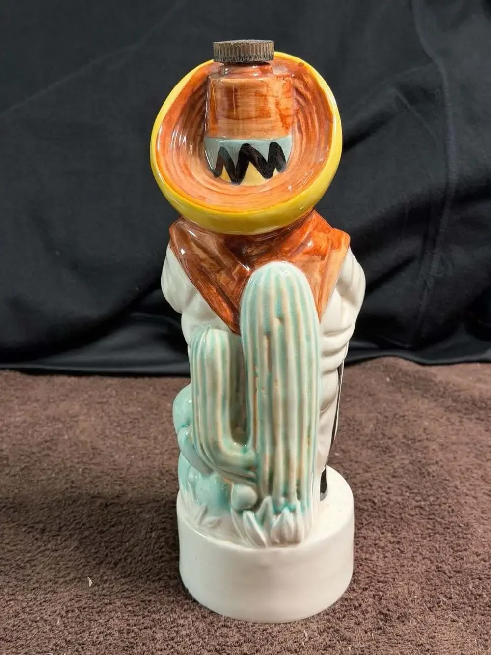 Vintage Ceramic Tequila Liquor Decanter Mexican Sombrero